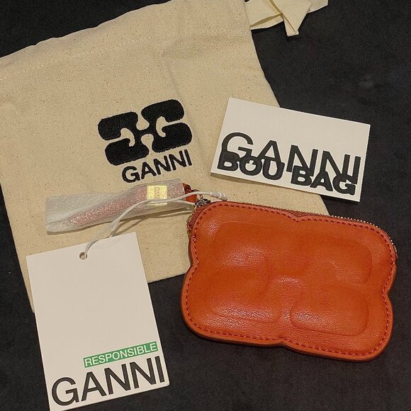 Ganni Accessories - Spicy Orange Ganni Bou Compact Zipped Wallet